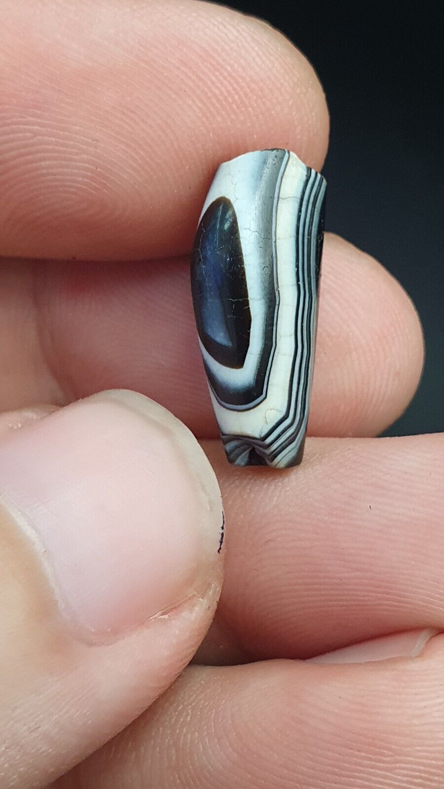 正品古印度藏瑪瑙天然眼鐘瑪瑙珠護身符 1500 年