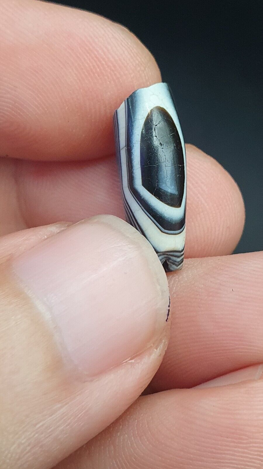 Genuine Ancient Indo Tibetan Agate Natural Eye Chung Agate Bead Amulet 1500 Year