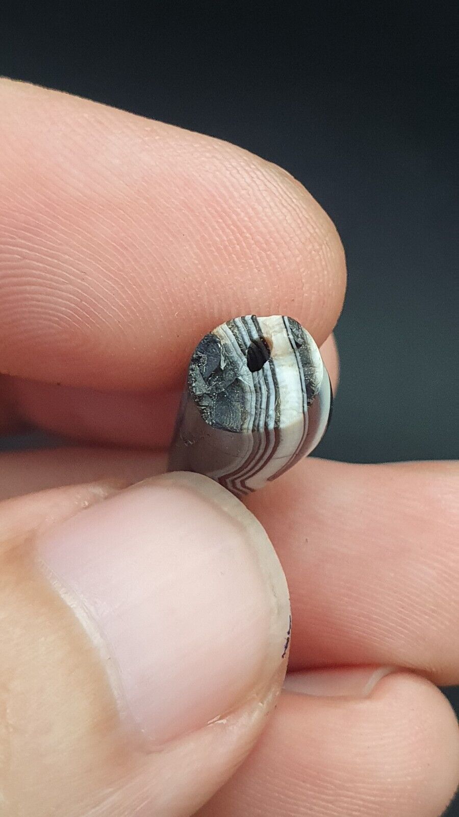 Genuine Ancient Indo Tibetan Agate Natural Eye Chung Agate Bead Amulet 1500 Year