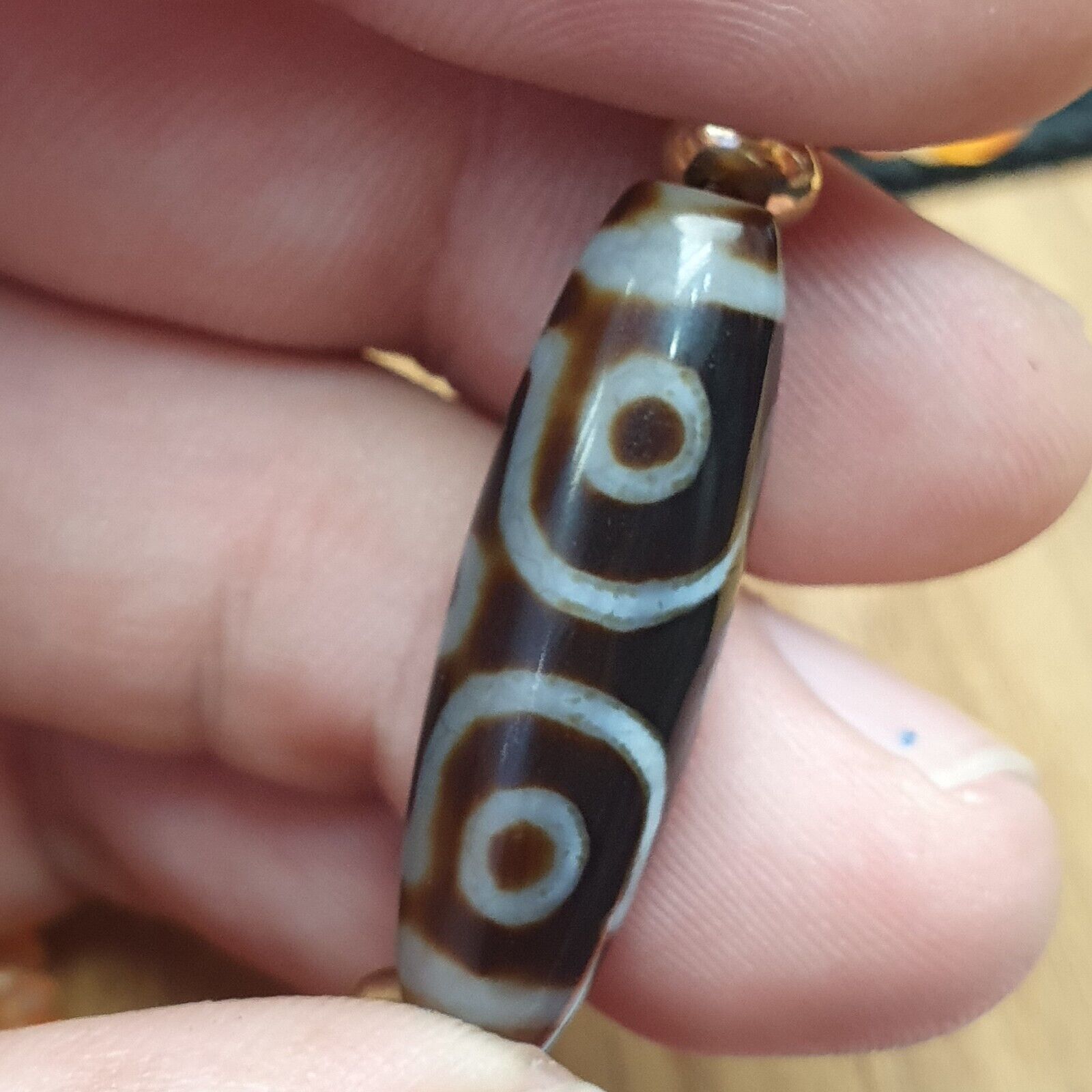 Himalayan Indo Tibetan Eye Beads unique Patterns Dzi Amulet Agate Beads Necklace