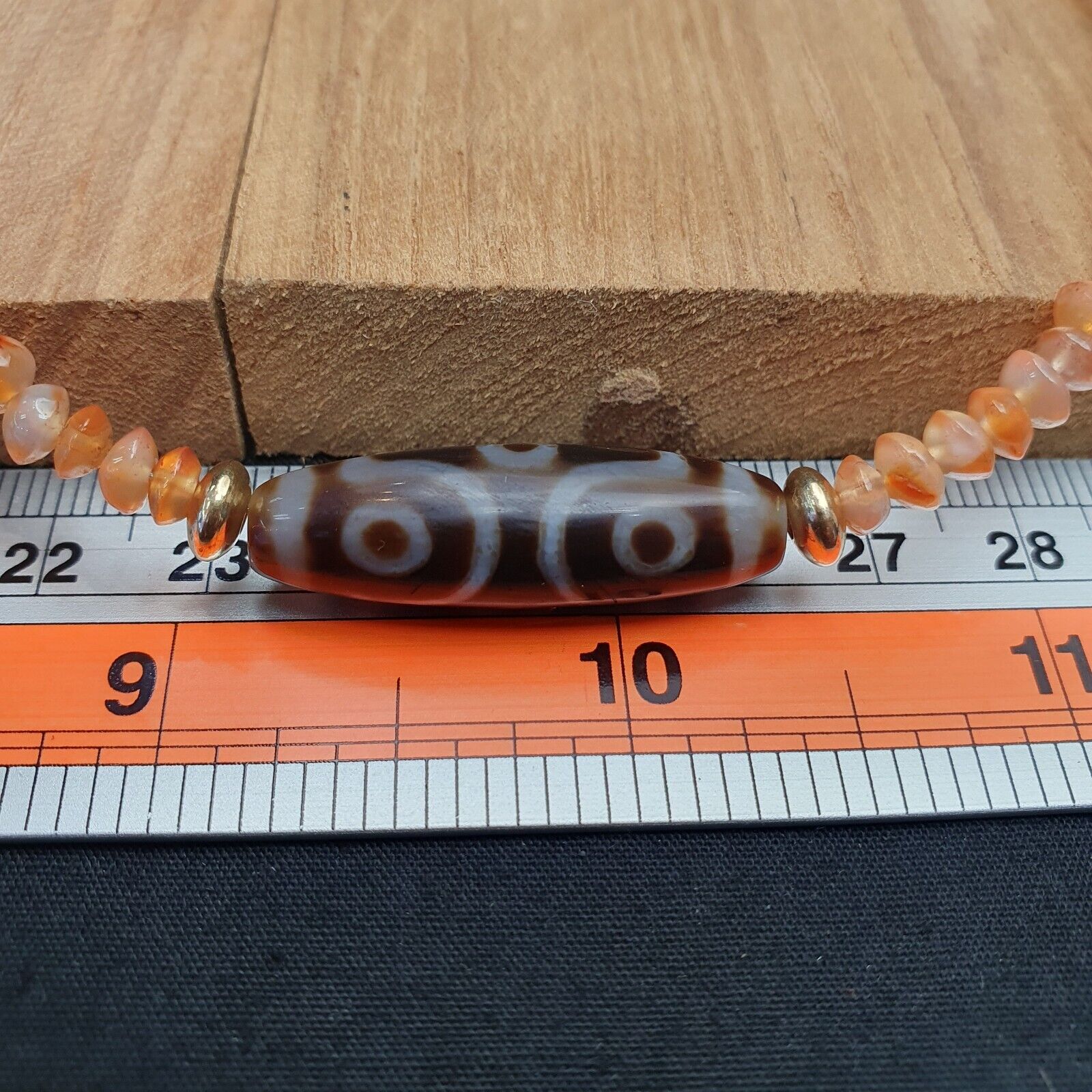 Himalayan Indo Tibetan Eye Beads unique Patterns Dzi Amulet Agate Beads Necklace