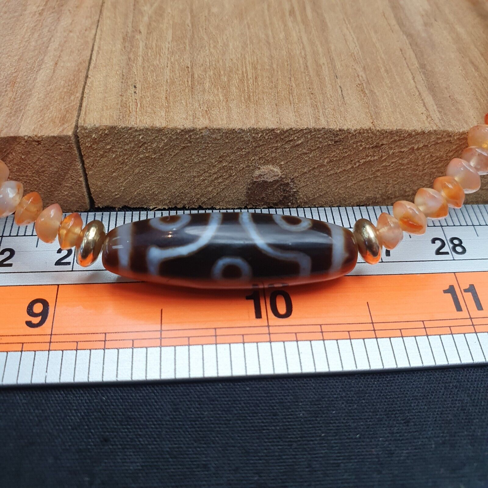 Himalayan Indo Tibetan Eye Beads unique Patterns Dzi Amulet Agate Beads Necklace