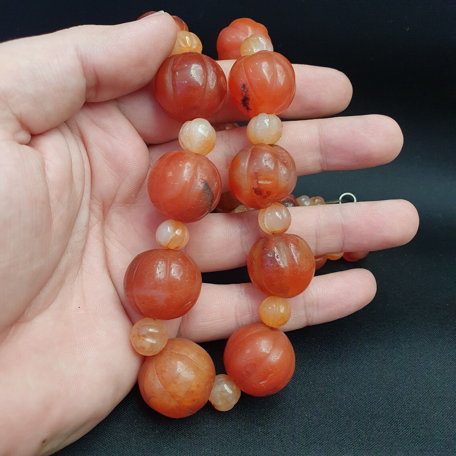 Old Ancient Indo Tibetan Carnelian Agate Beads Prayer Beads Jewelry necklace