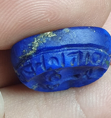 Ancient Achaemenid-Sassanian Persian Afghan Lapis Stamp Seal w Pahlavi Script