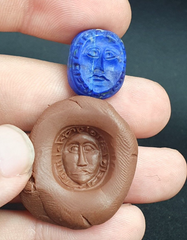 Ancient Achaemenid-Sassanian Persian Afghan Lapis Stamp Seal w Pahlavi Script