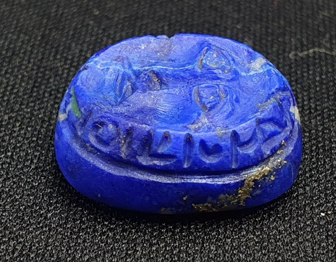 Ancient Achaemenid-Sassanian Persian Afghan Lapis Stamp Seal w Pahlavi Script