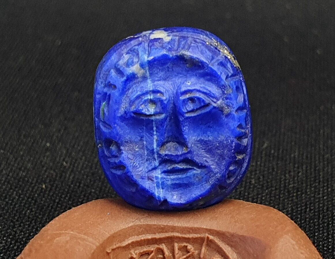 Ancient Achaemenid-Sassanian Persian Afghan Lapis Stamp Seal w Pahlavi Script
