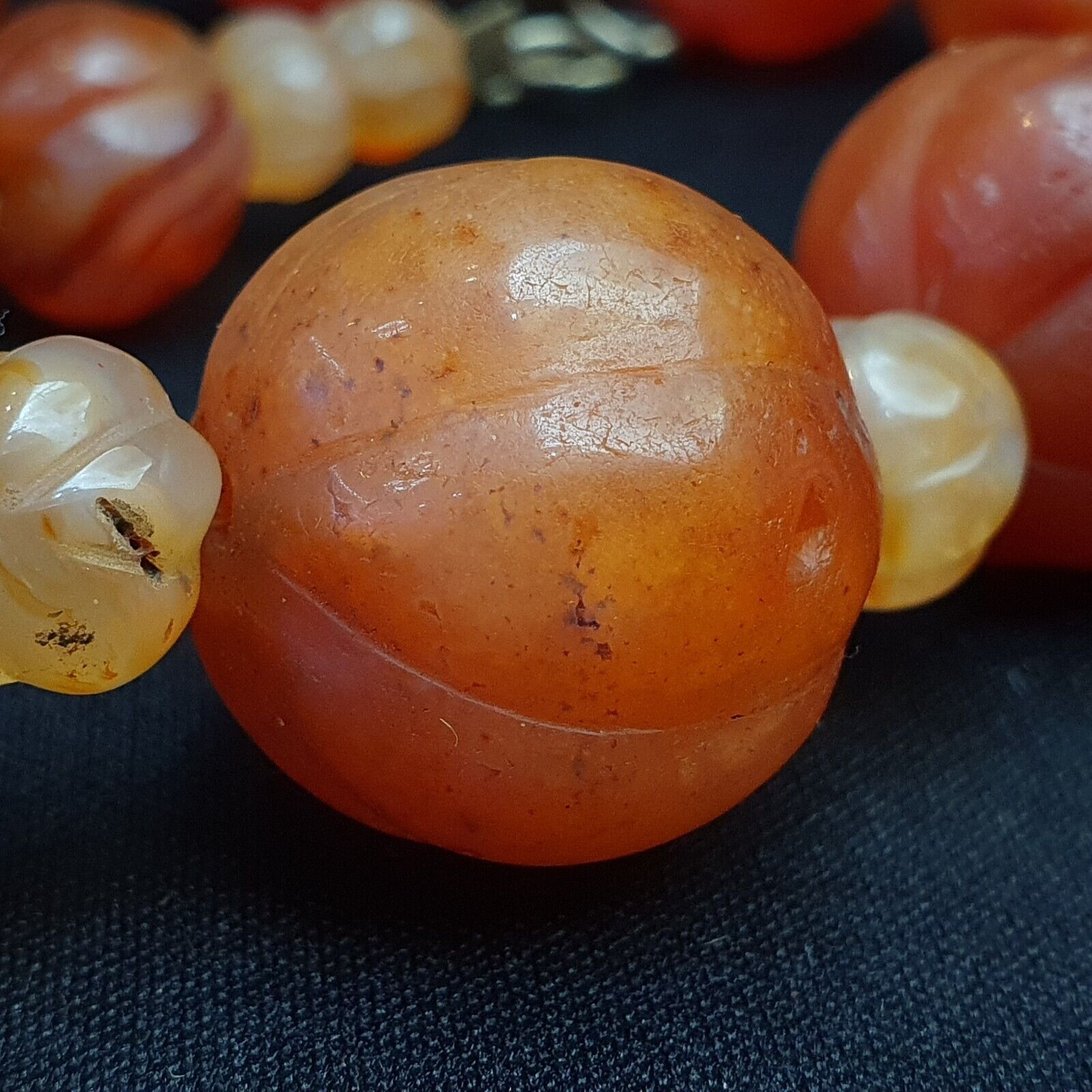 Old Ancient Indo Tibetan Carnelian Agate Beads Prayer Beads Jewelry necklace
