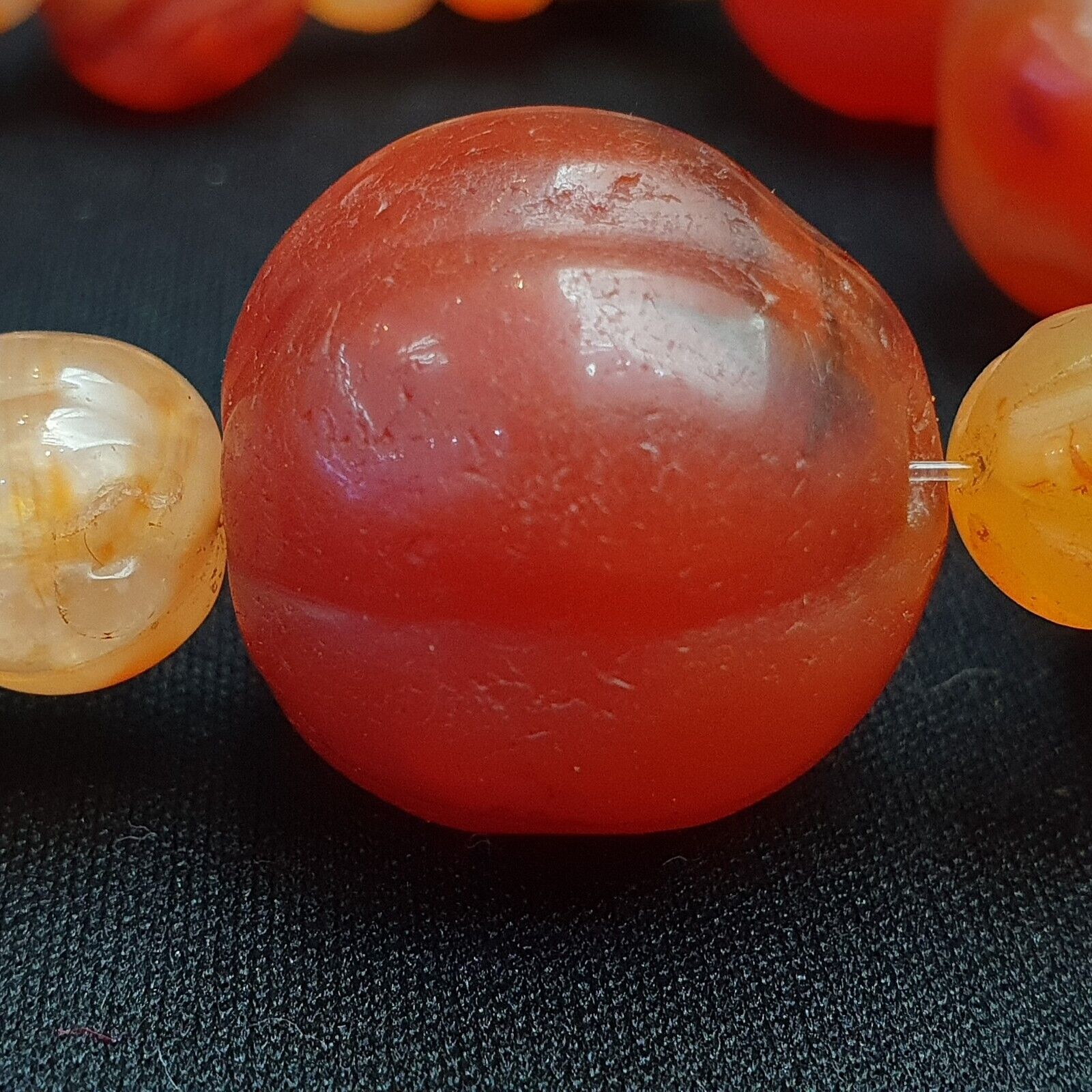 Old Ancient Indo Tibetan Carnelian Agate Beads Prayer Beads Jewelry necklace