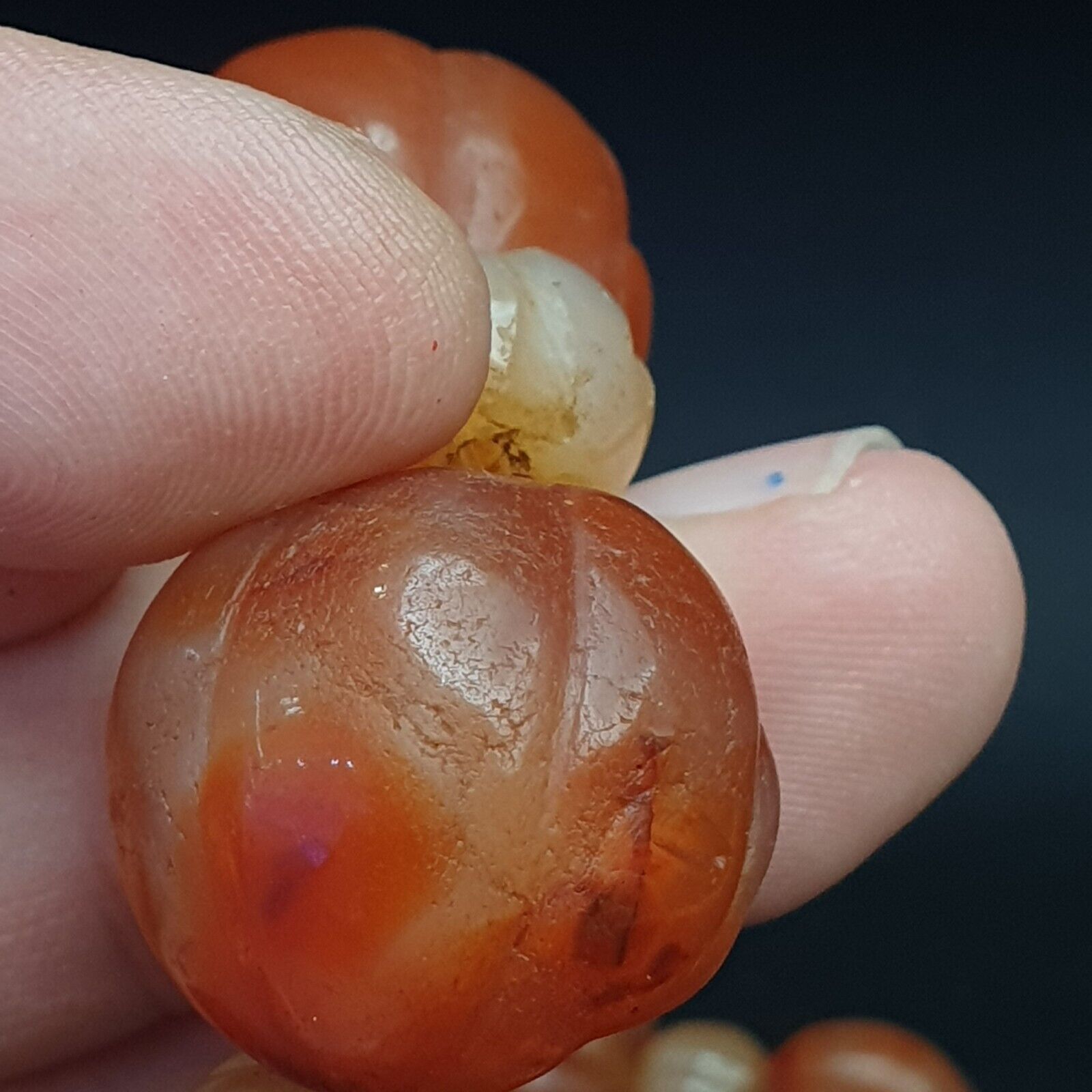 Old Ancient Indo Tibetan Carnelian Agate Beads Prayer Beads Jewelry necklace