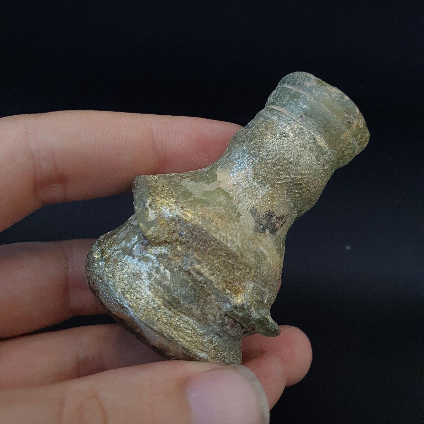 古羅馬玻璃虹彩藥或香水玻璃瓶