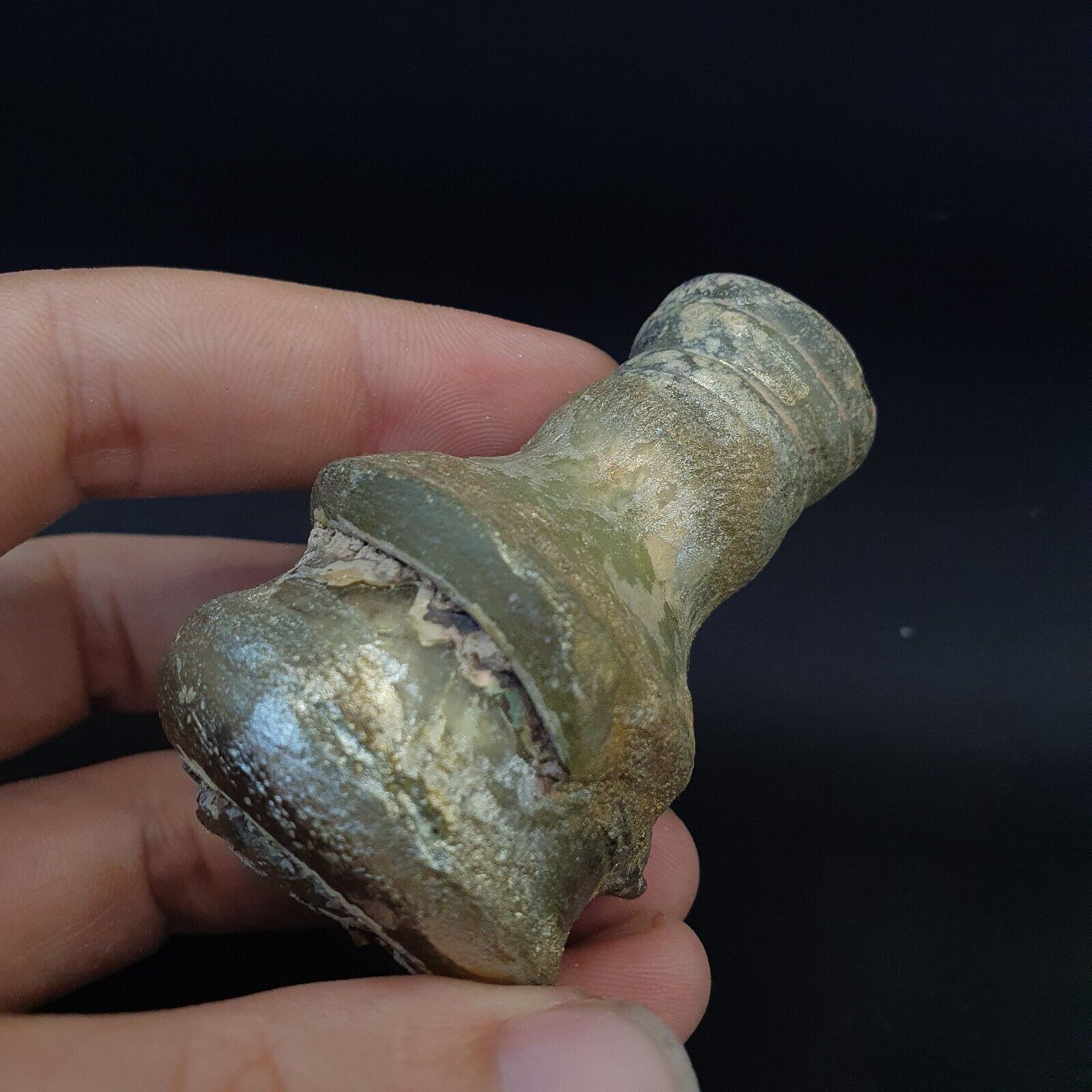 Ancient Roman Glass Iridescent Medicine or Fragrance Glass Bottle