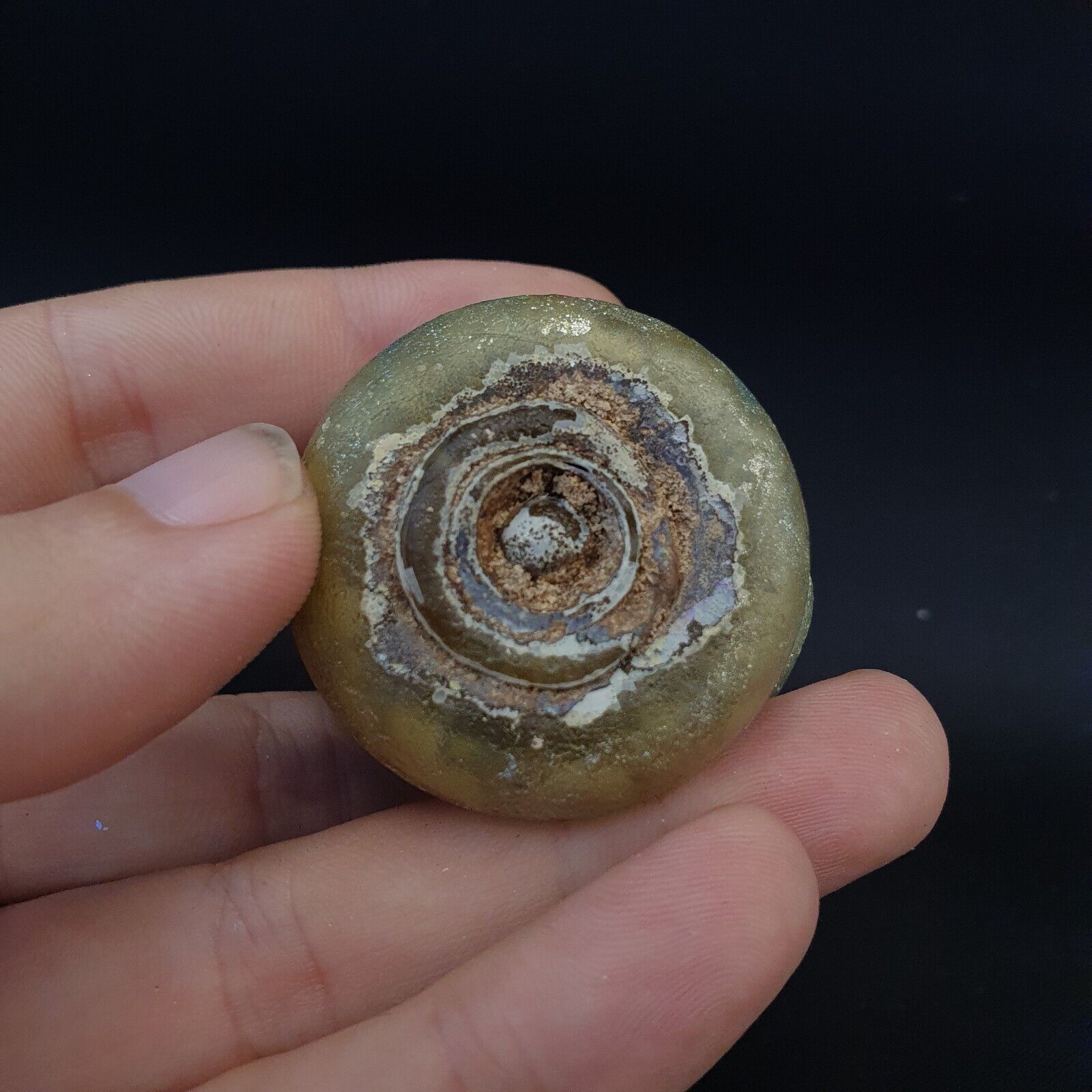 Ancient Roman Glass Iridescent Medicine or Fragrance Glass Bottle