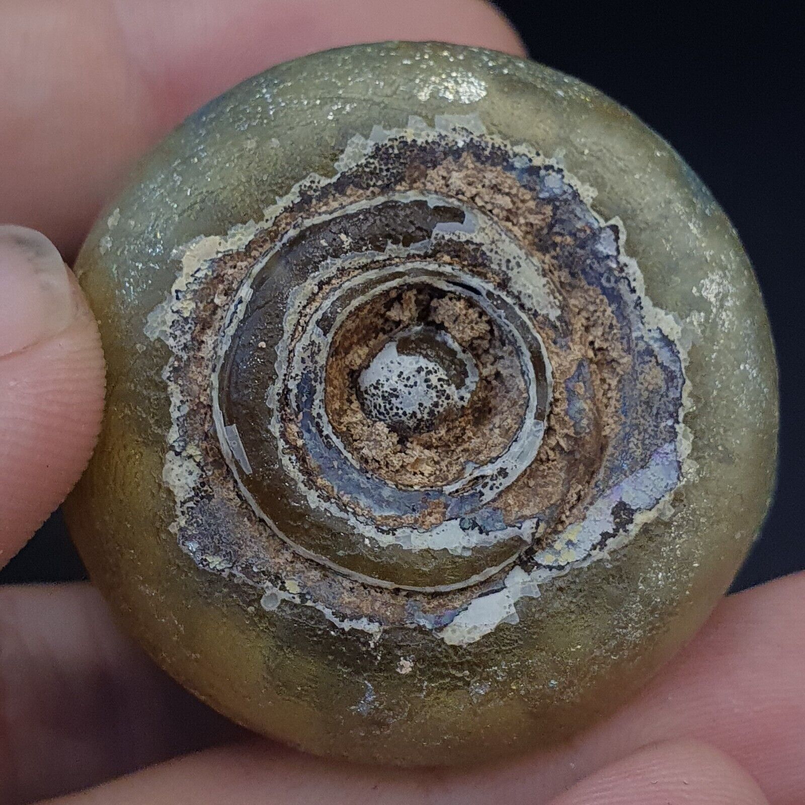 Ancient Roman Glass Iridescent Medicine or Fragrance Glass Bottle