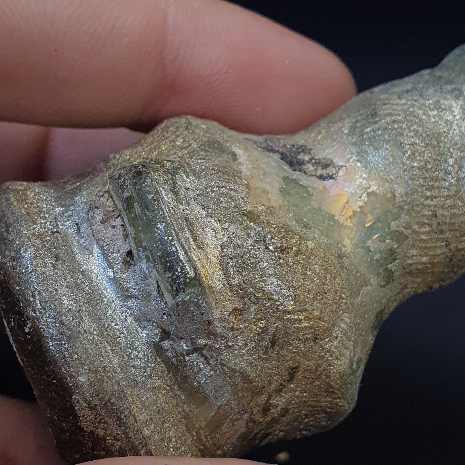 Ancient Roman Glass Iridescent Medicine or Fragrance Glass Bottle