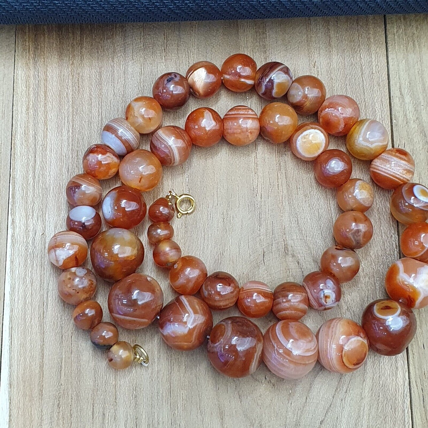 古董瑪瑙眼珠紅玉髓珠串項鍊