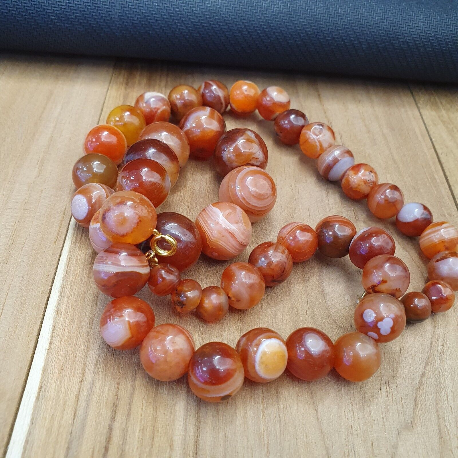 Antique Agate Eye Beads carnelian Beads Strand Necklace