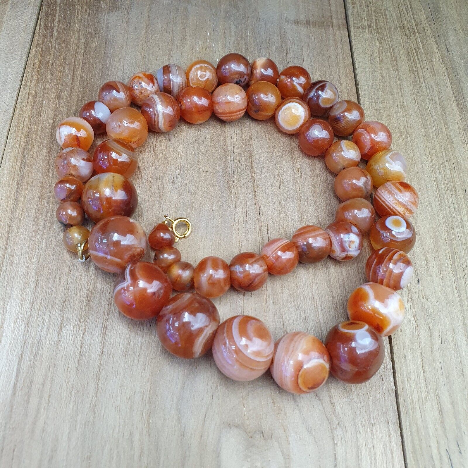 Antique Agate Eye Beads carnelian Beads Strand Necklace