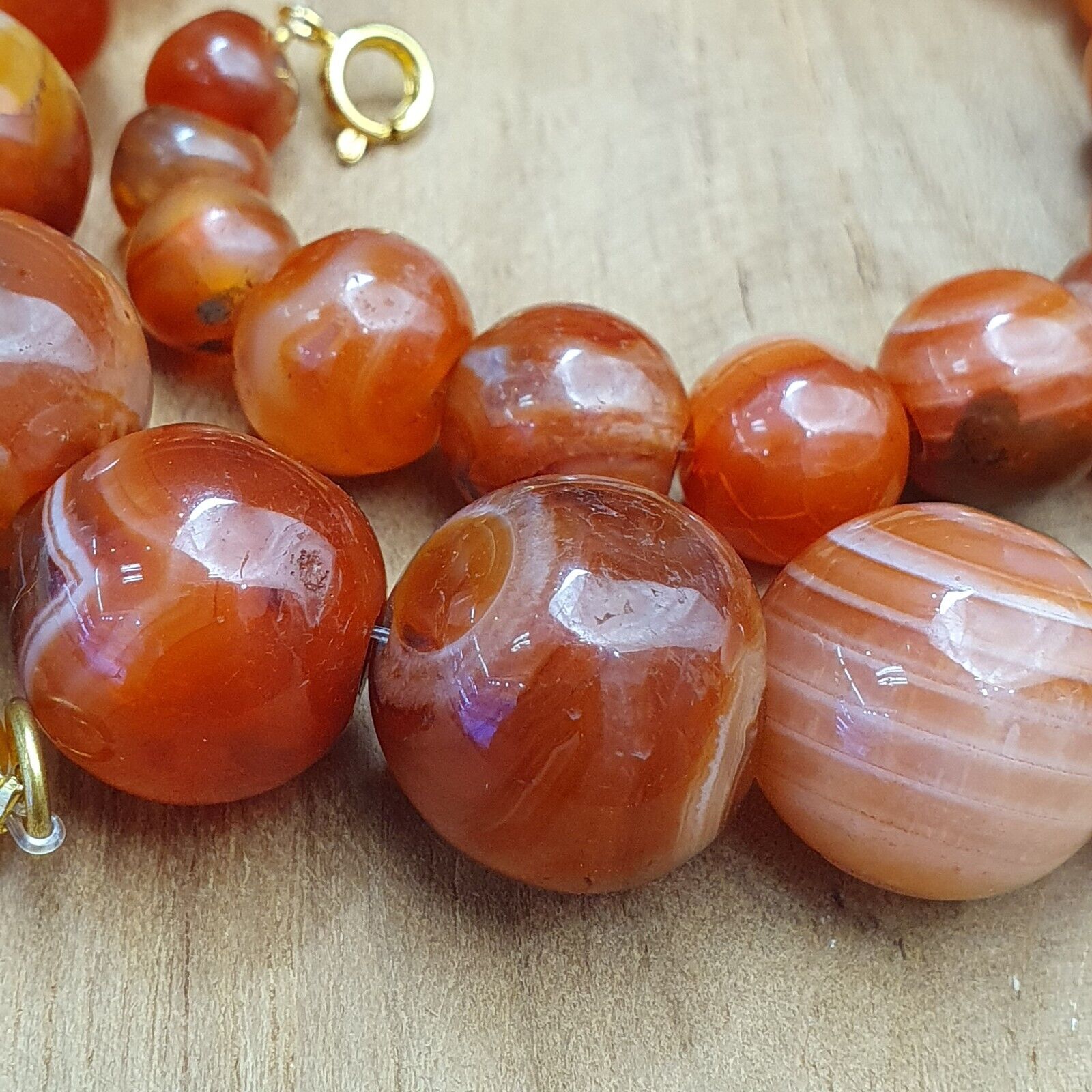 Antique Agate Eye Beads carnelian Beads Strand Necklace