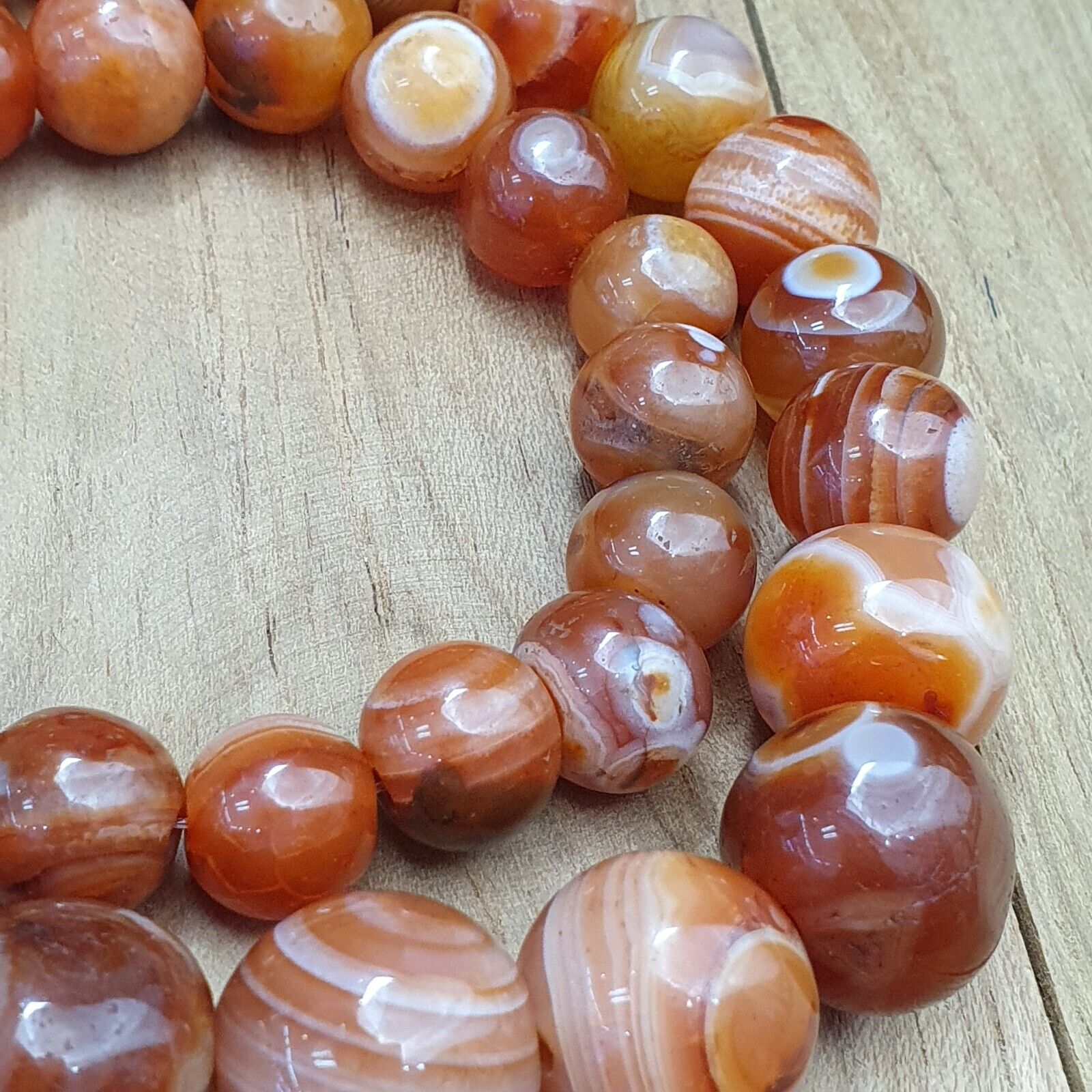 Antique Agate Eye Beads carnelian Beads Strand Necklace