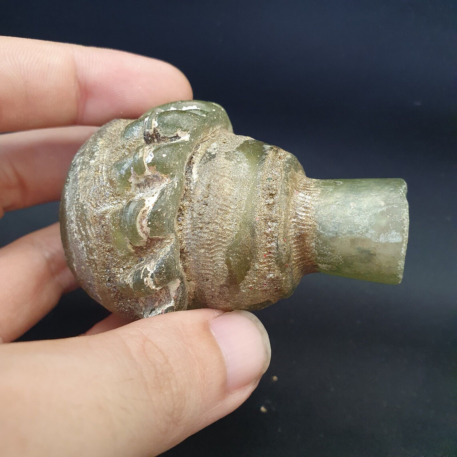 Ancient Roman Glass perfume bottle Medicine Bottle in Excellent condition