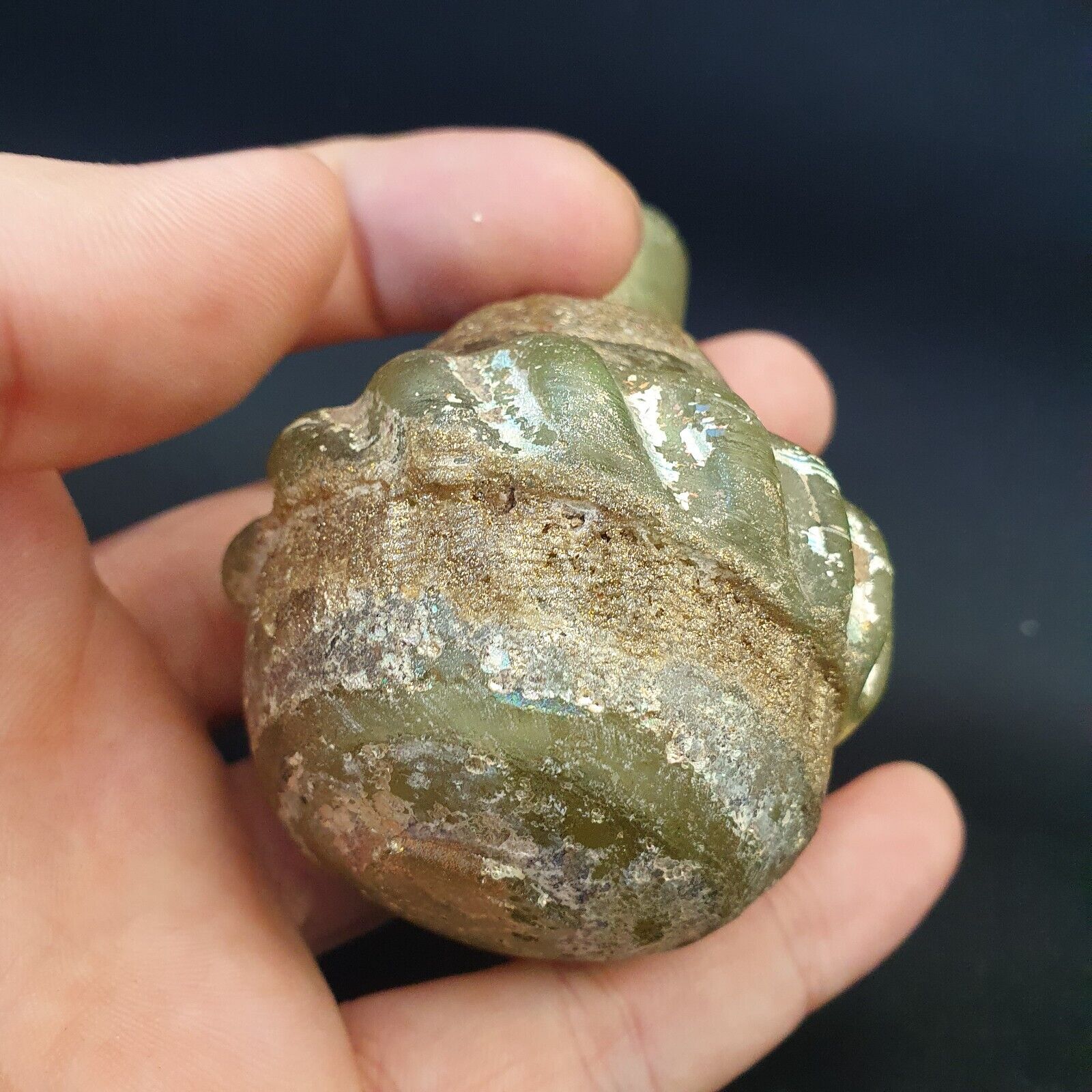 Ancient Roman Glass perfume bottle Medicine Bottle in Excellent condition