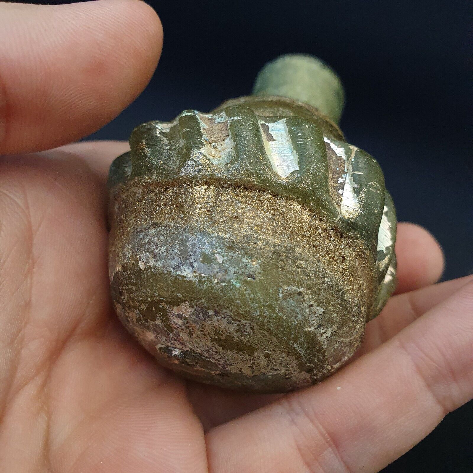 Ancient Roman Glass perfume bottle Medicine Bottle in Excellent condition