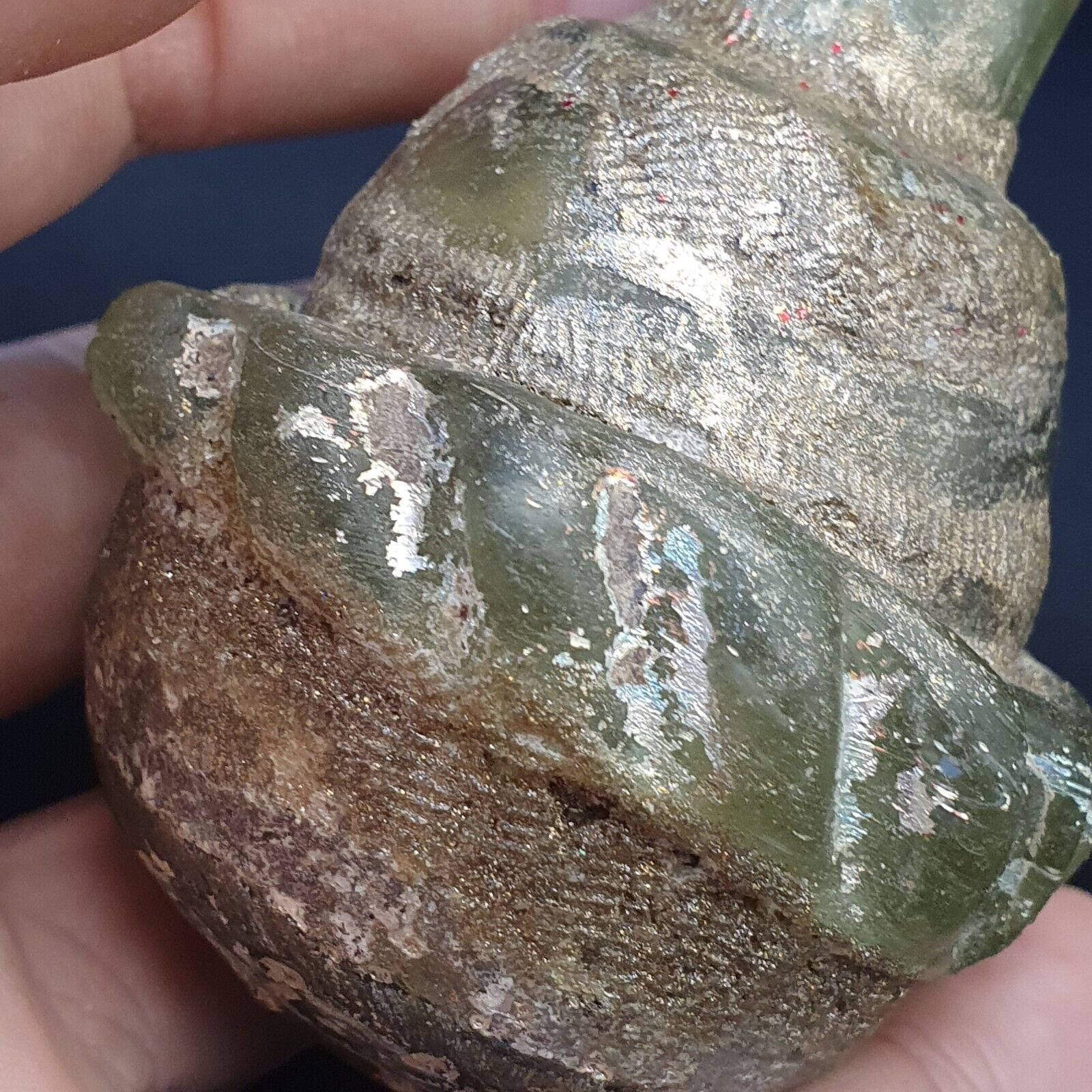 Ancient Roman Glass perfume bottle Medicine Bottle in Excellent condition