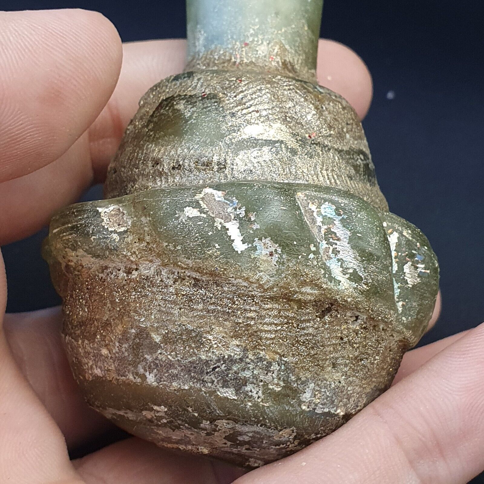 Ancient Roman Glass perfume bottle Medicine Bottle in Excellent condition