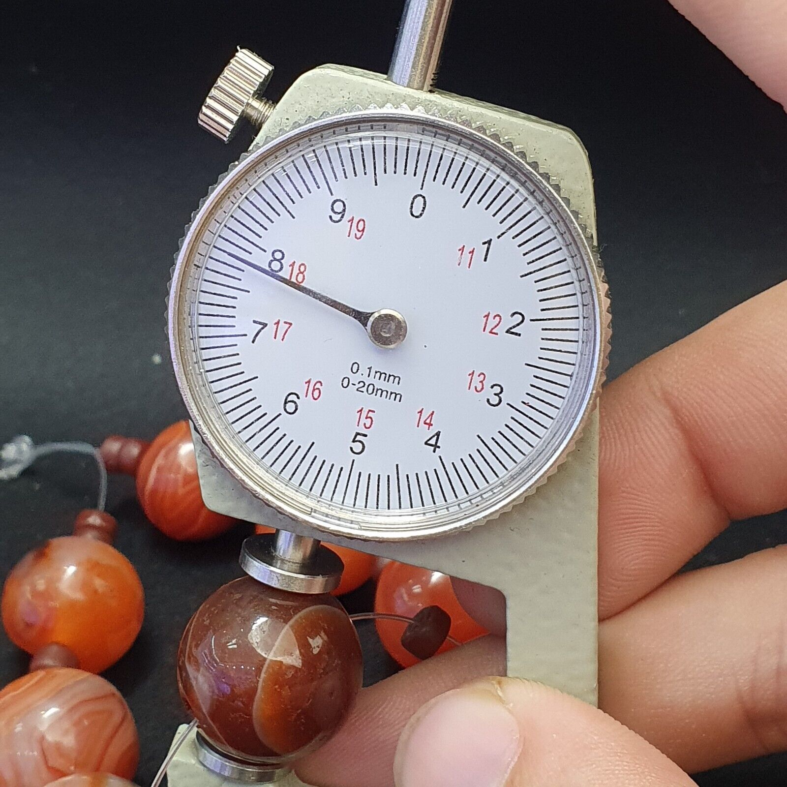 Lot 8 Antique Agate Eye Beads Safavid dynasty Mughal Era Beads 17-19mm