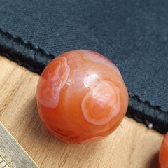 Lot 8 Antique Agate Eye Beads Safavid dynasty Mughal Era Beads 17-19mm