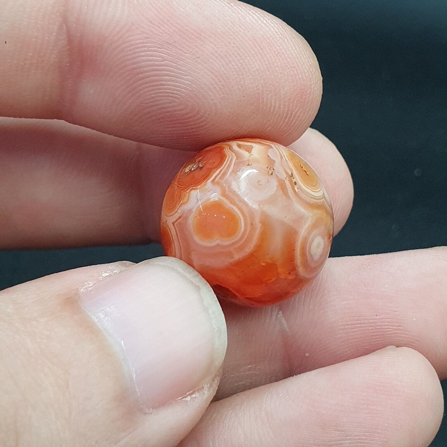 批量 8 古董瑪瑙眼珠薩非王朝莫臥兒時代珠 17-19 毫米