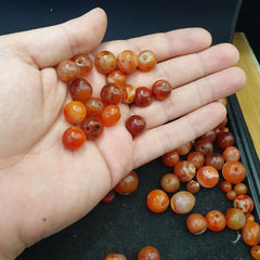 Lot 84 Antique Agate Eye Beads Safavid dynasty Mughal Era Beads 200 Grams