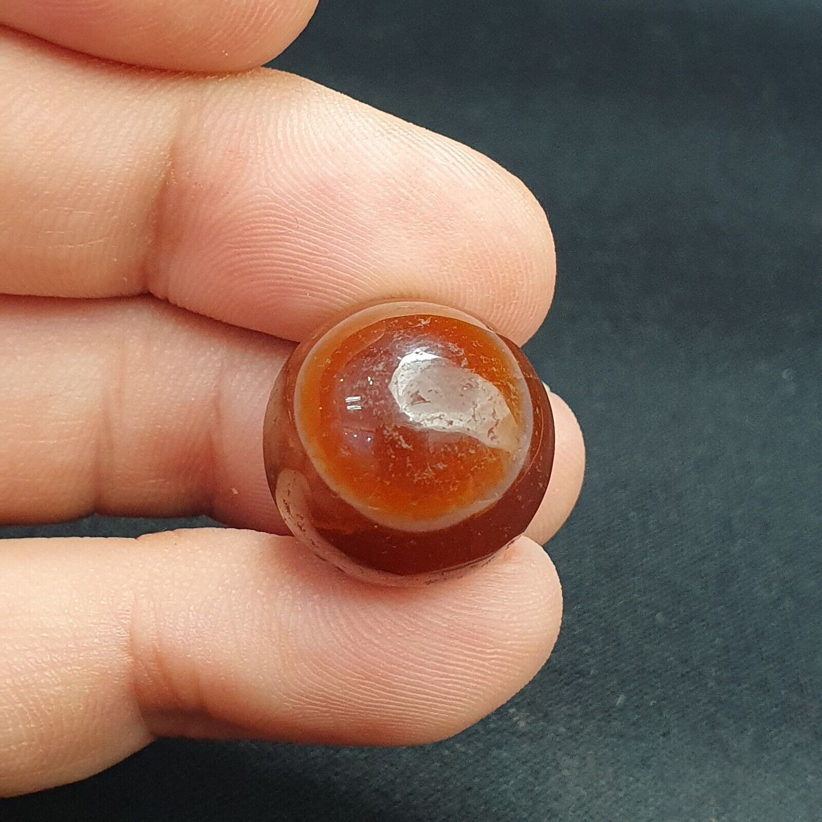 Lot 8 Antique Agate Eye Beads Safavid dynasty Mughal Era Beads 17-19mm