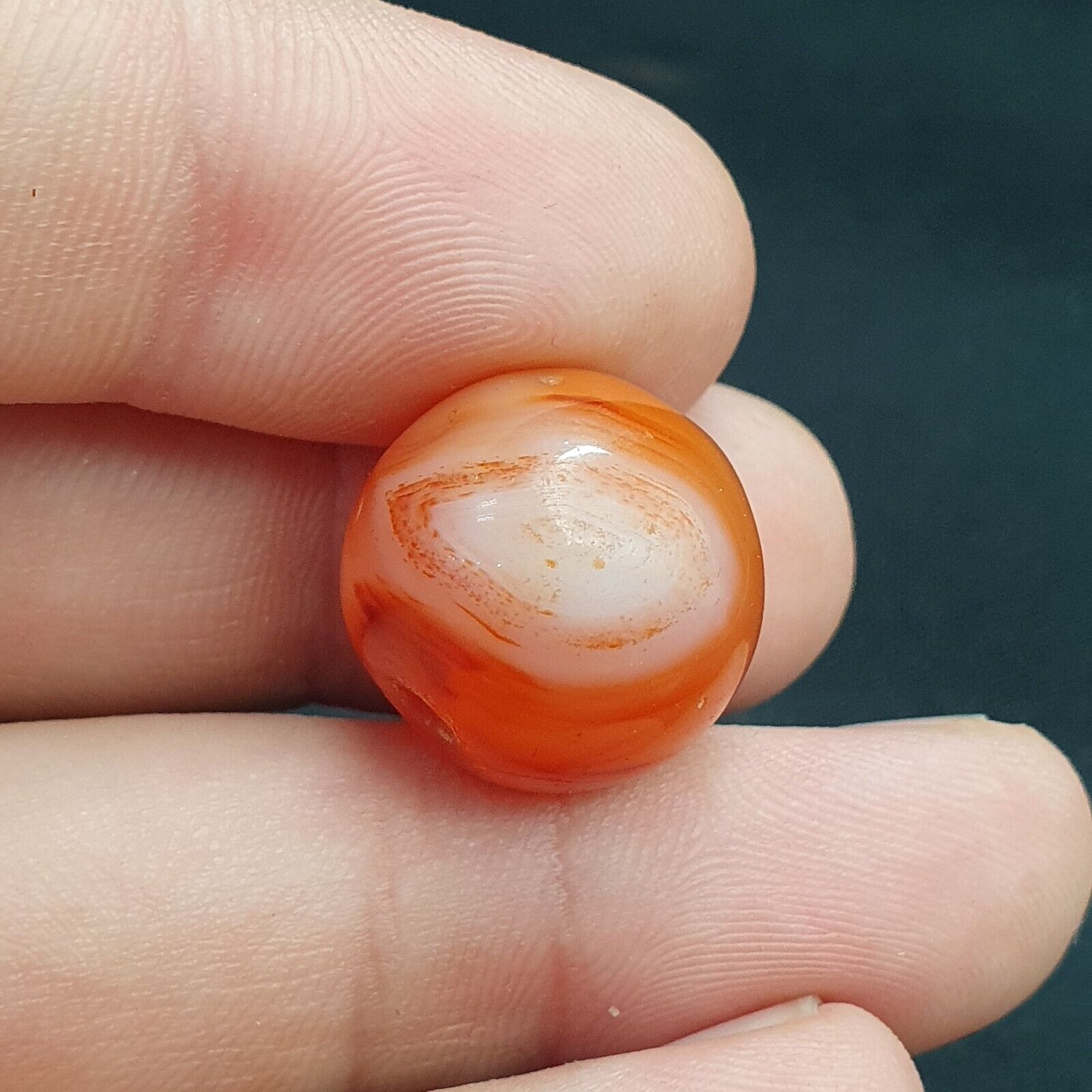 Lot 8 Antique Agate Eye Beads Safavid dynasty Mughal Era Beads 17-19mm