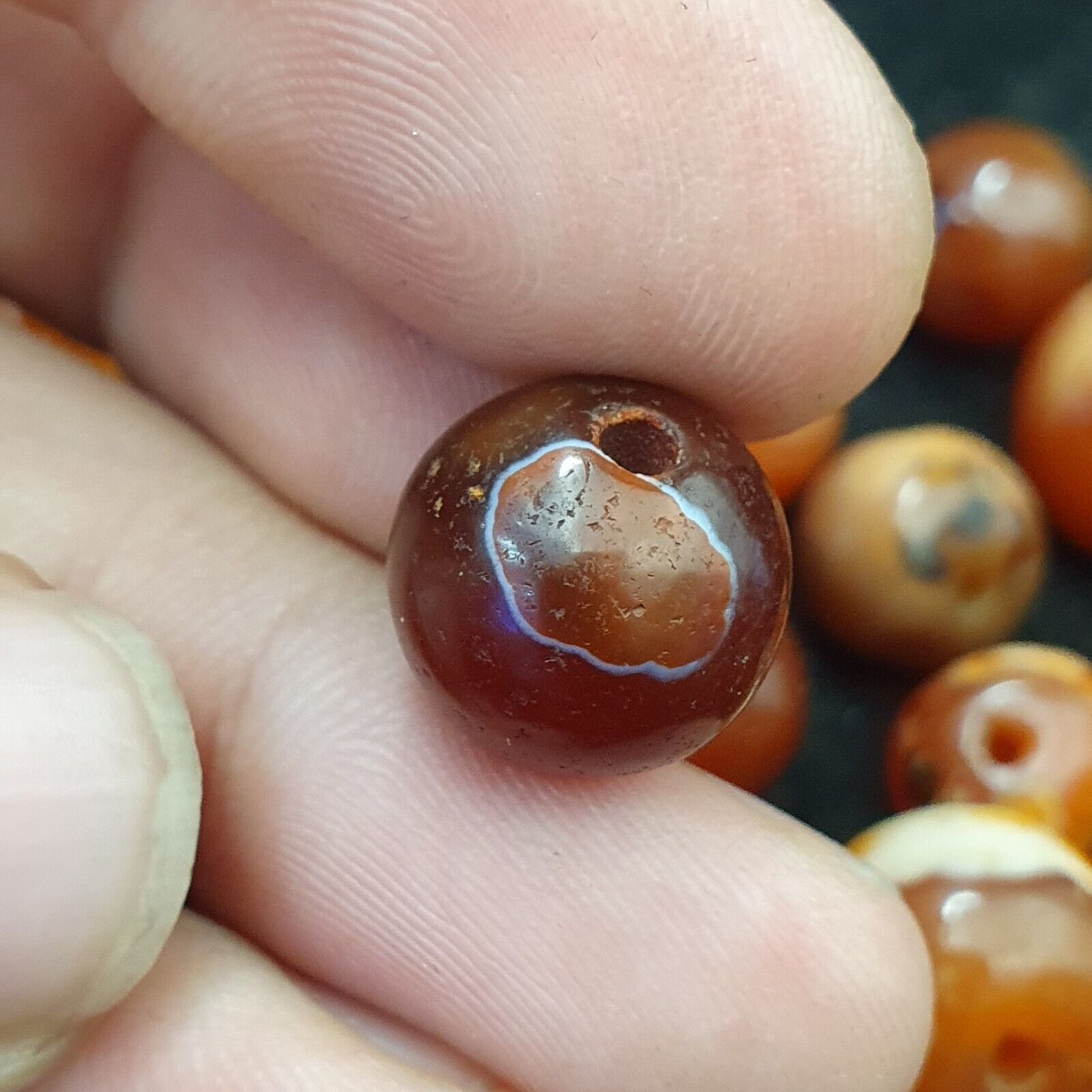 Lot 84 Antique Agate Eye Beads Safavid dynasty Mughal Era Beads 200 Grams