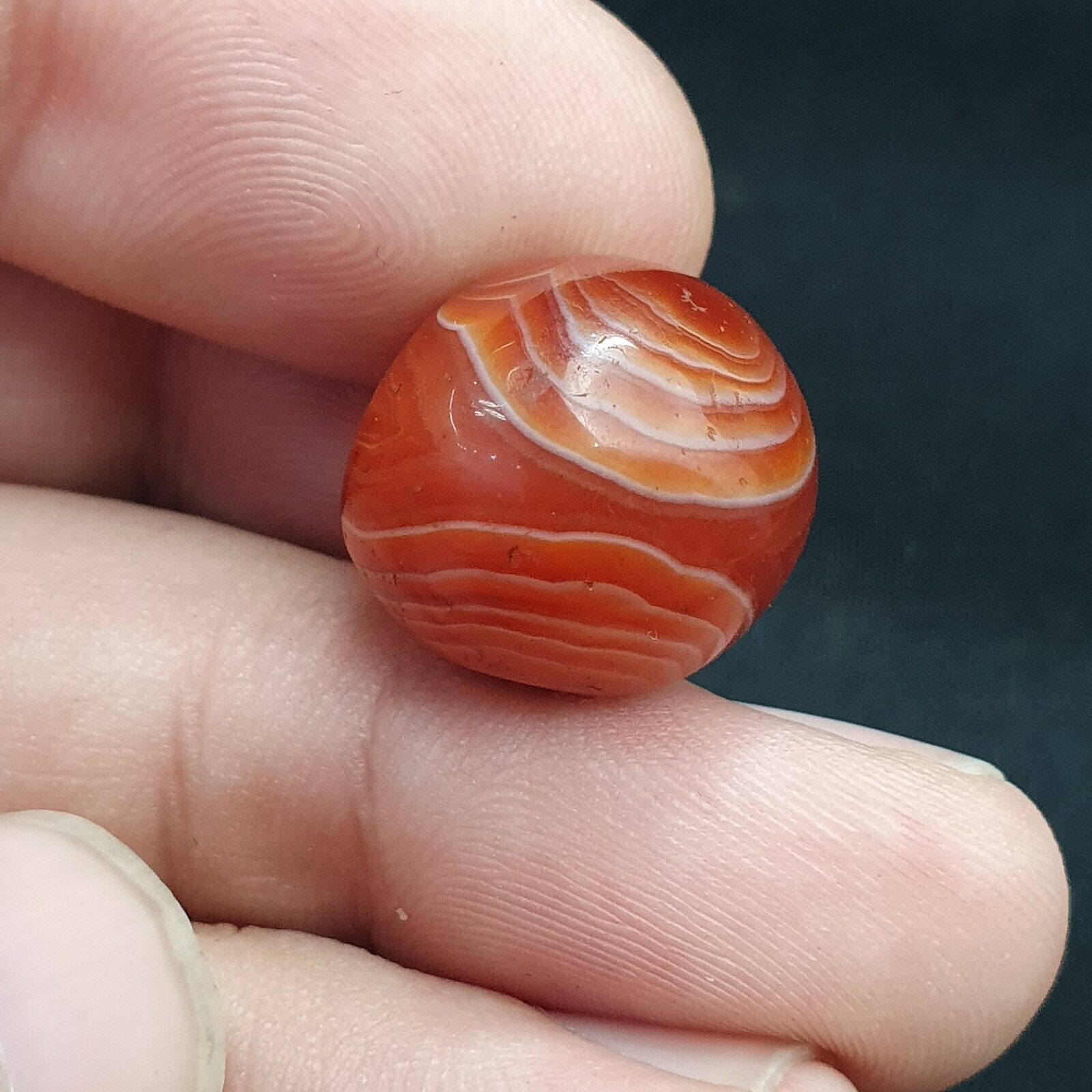 Lot 8 Antique Agate Eye Beads Safavid dynasty Mughal Era Beads 17-19mm