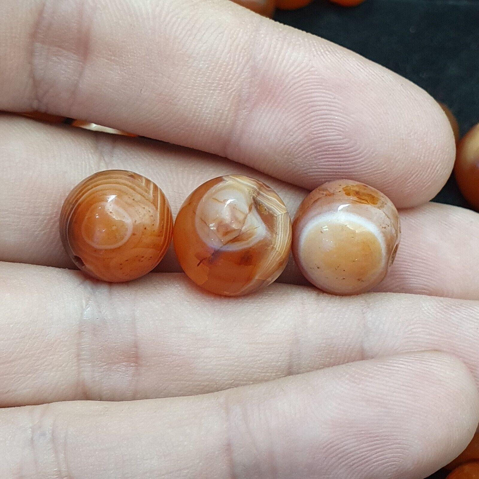 Lot 84 Antique Agate Eye Beads Safavid dynasty Mughal Era Beads 200 Grams