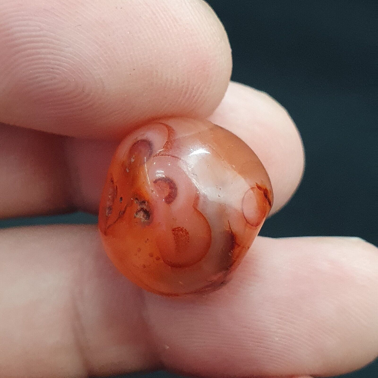 Lot 8 Antique Agate Eye Beads Safavid dynasty Mughal Era Beads 17-19mm