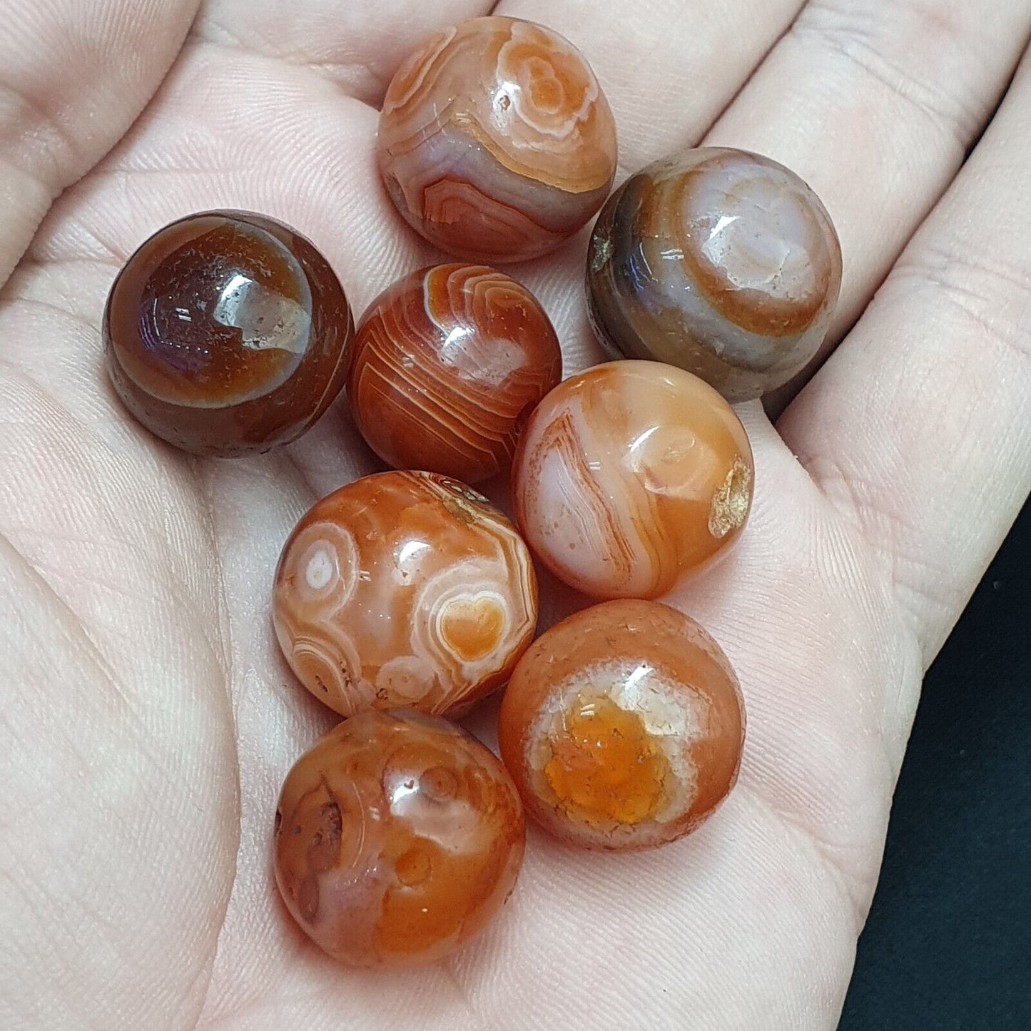 批量 8 古董瑪瑙眼珠薩非王朝莫臥兒時代珠 17-19 毫米