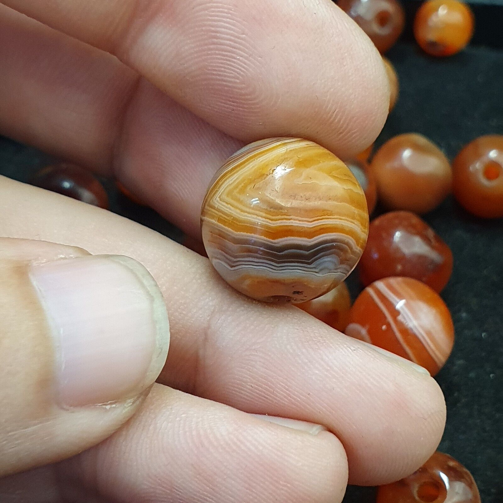 Lot 84 Antique Agate Eye Beads Safavid dynasty Mughal Era Beads 200 Grams