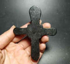 Antique Chinese Black Stone Jade Stone hand carved iron meteorite Stone