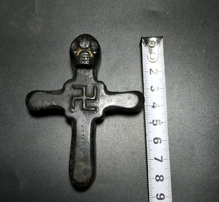 Antique Chinese Black Stone Jade Stone hand carved iron meteorite Stone