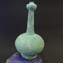 Antique Bronze Medicine or fragrance Jar Bottle Green Rusted Patina