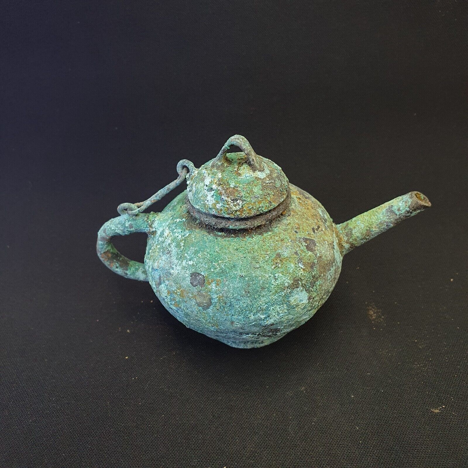 Antique Bronze Tea Pot Rusted Patina