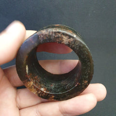 Antique Green Jade Chinese Song Dynasty Calligraphy Stone carved pendent
