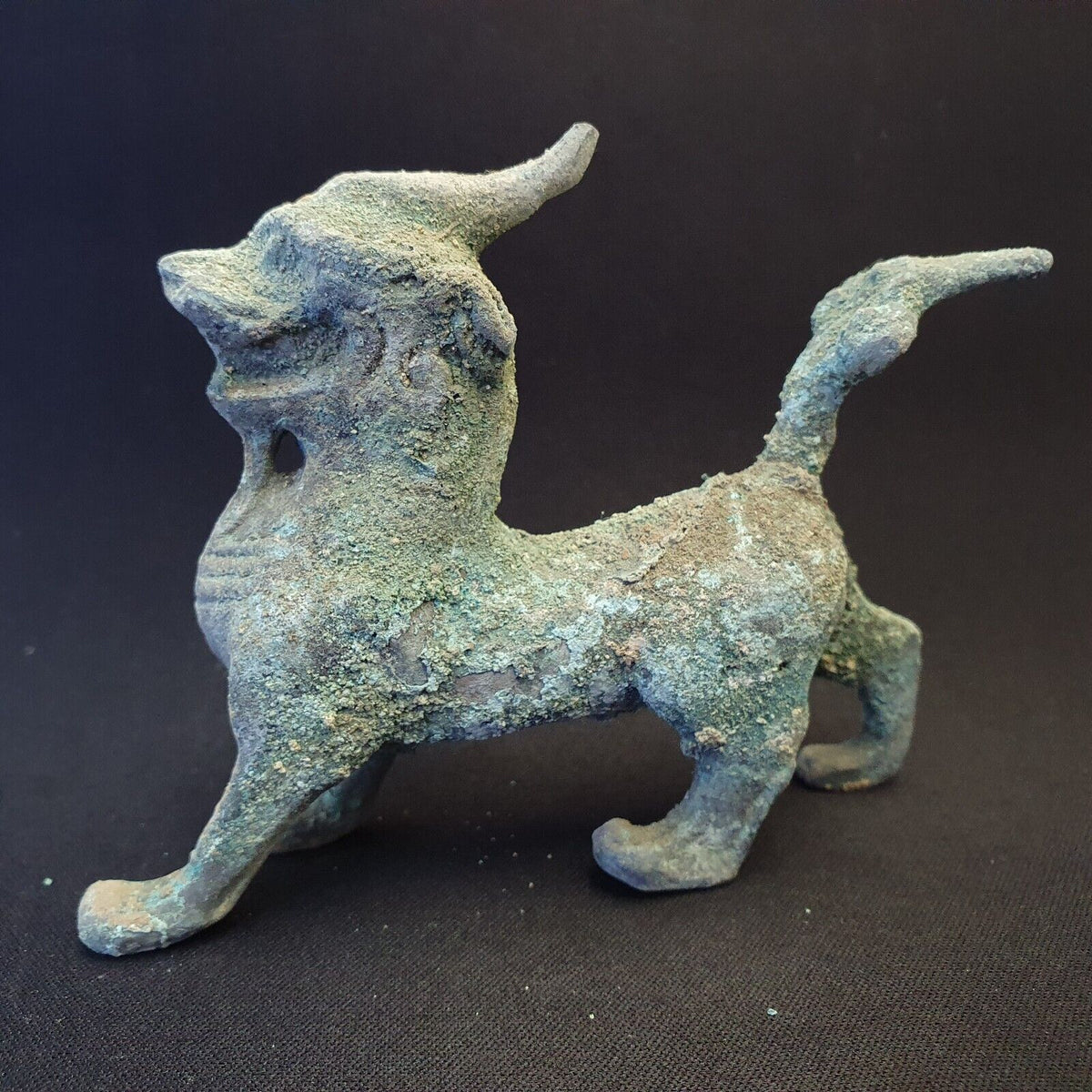 Very Old Rare Near Eastern Bronze Unique Lovely Animal Statuette