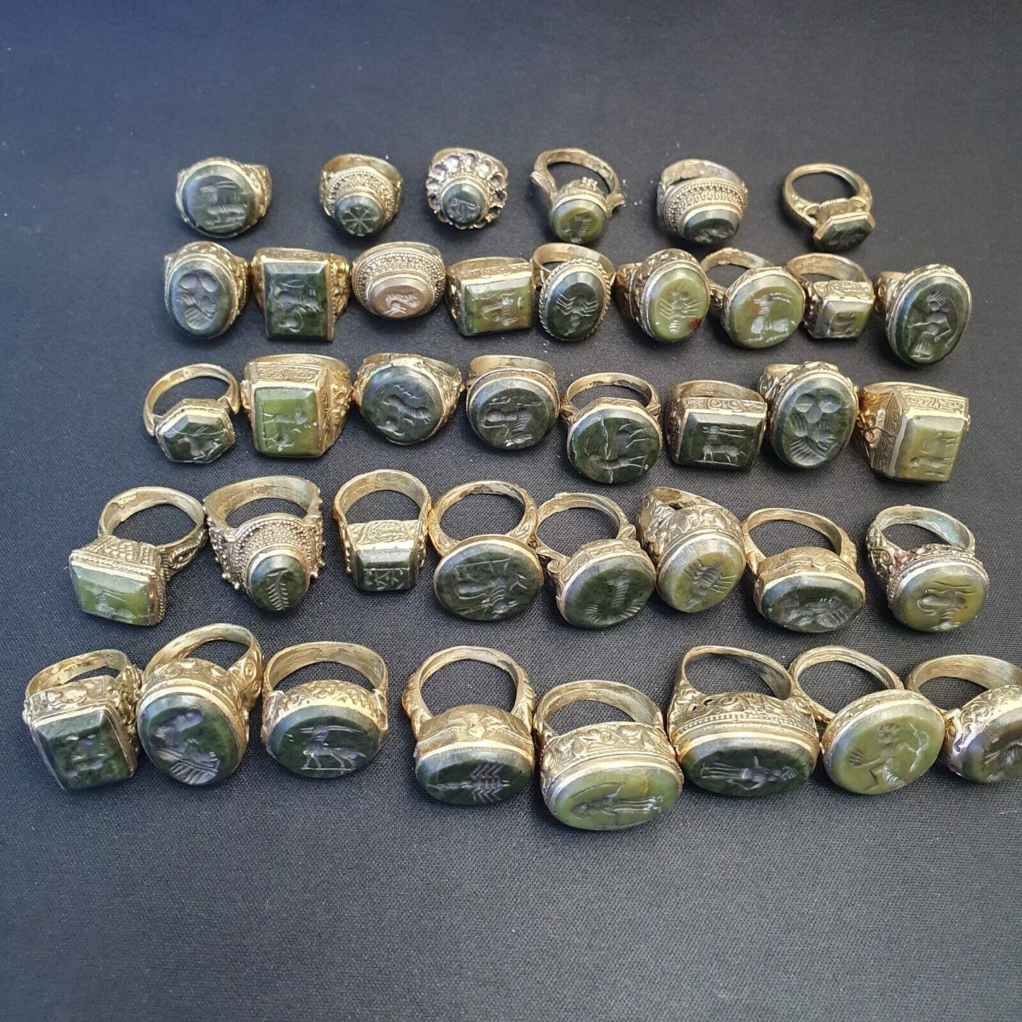 Antikes Vintage Wundervolles nahöstliches altes Jadesteintier geschnitztes seltenes Siegel