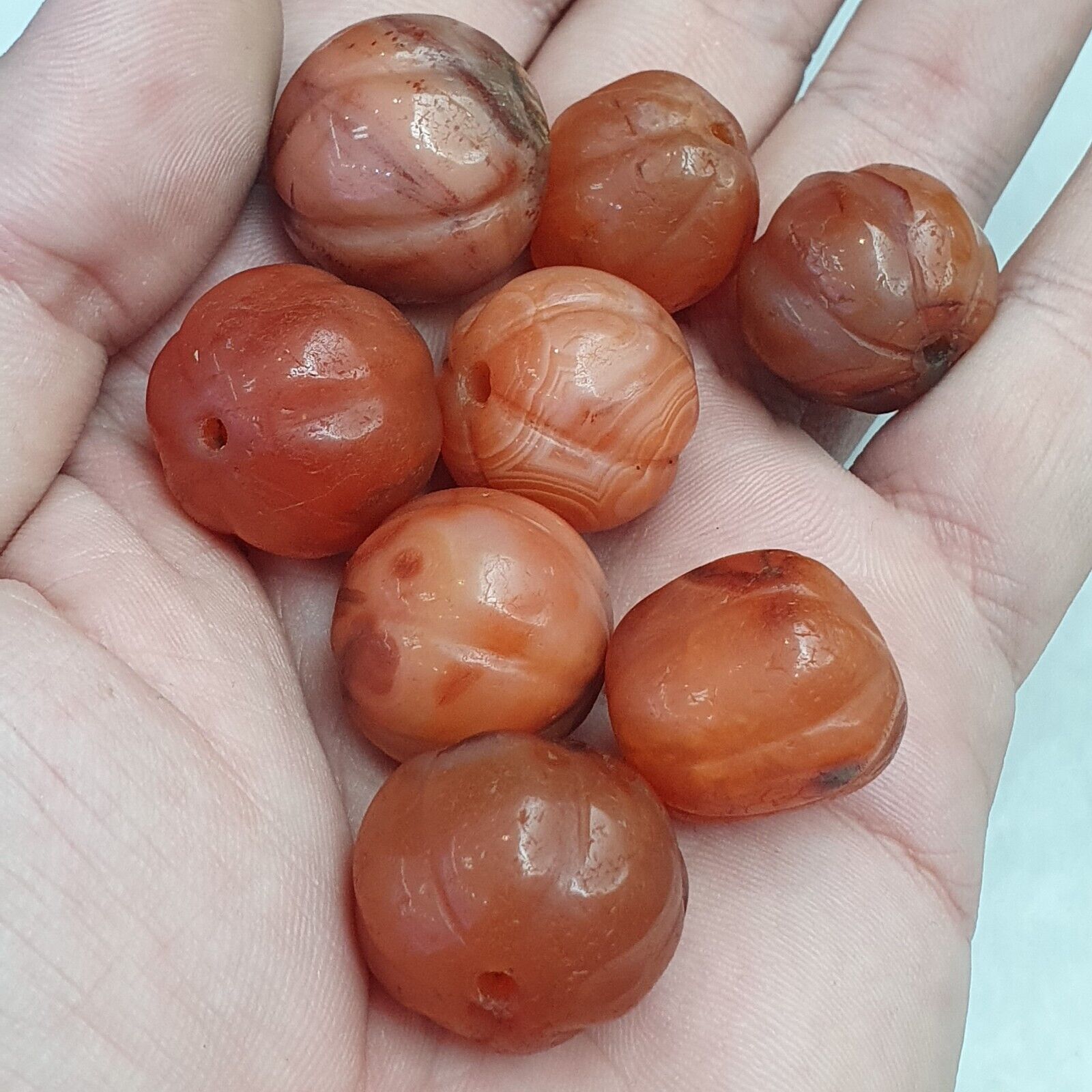 Lot Old Ancient Himalayan Indo Tibetan Agate Beads Amulet Pendants Beads