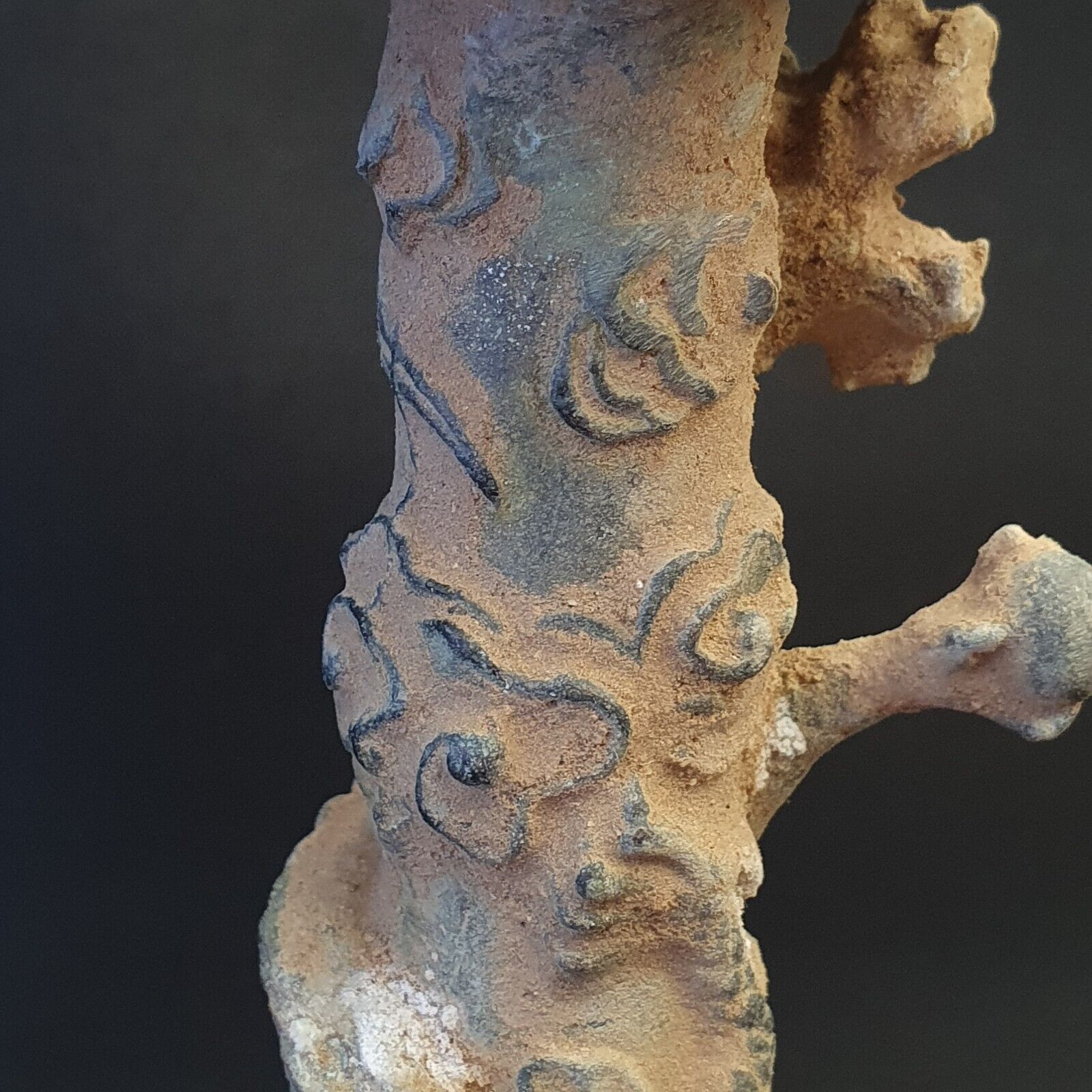 Pair of Antique Bronze Figural Candle Stick Holders Dragon And Bird Figurine